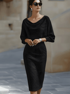 Clarisse™ — Robe midi drapée élégante intemporelle