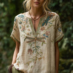 Blouse À Imprimé Floral Vintage