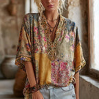 Blouse À Imprimé Floral Vintage