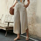 【Coton Et Lin】Pantalon Décontracté Confortable