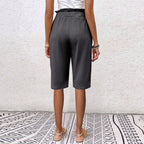 【Coton Et Lin】Pantalon Décontracté De Couleur Unie