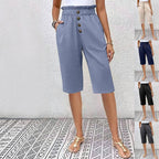 【Coton Et Lin】Pantalon Décontracté De Couleur Unie