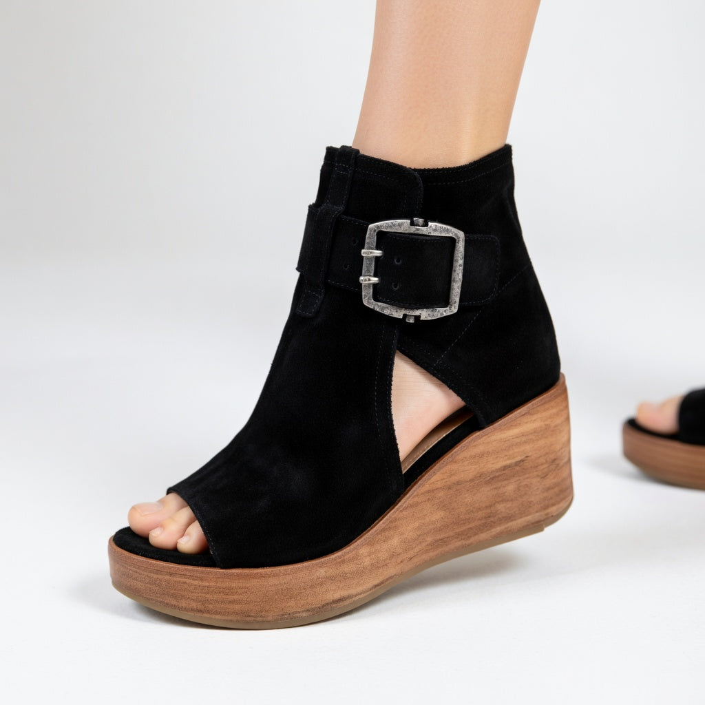 Orélisse™ | Bottines Ouvertes à Semelle Compensée au Design Moderne