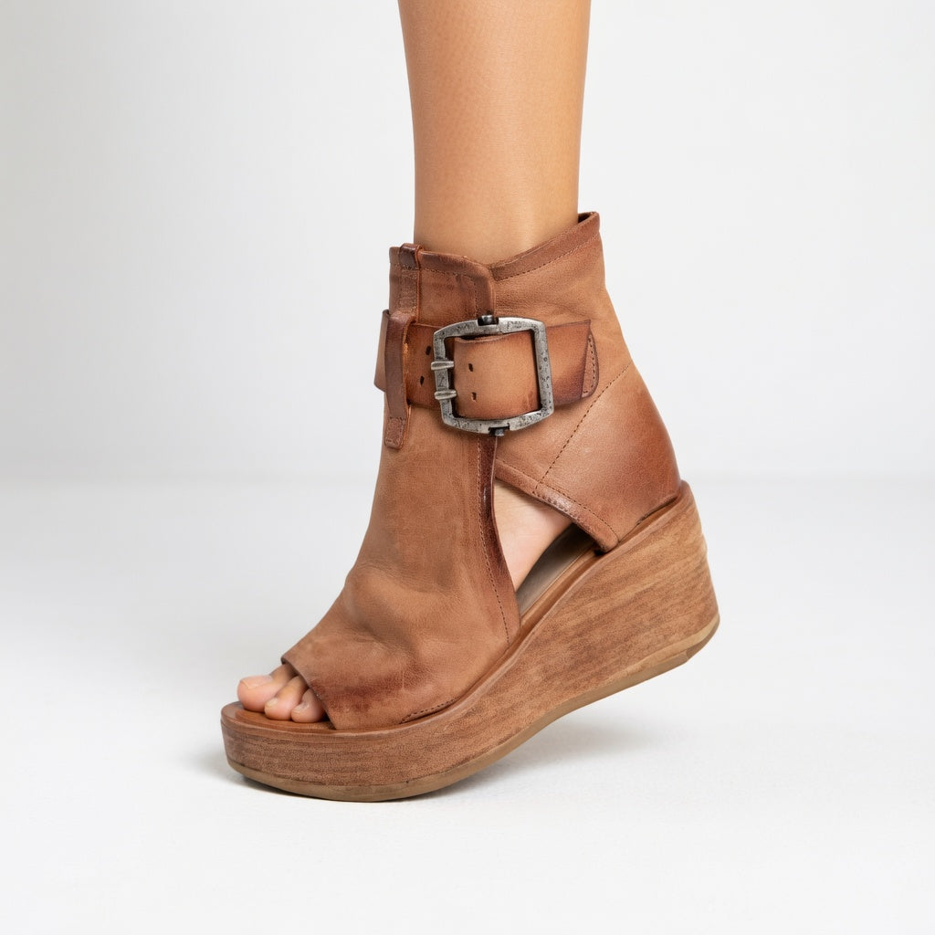 Orélisse™ | Bottines Ouvertes à Semelle Compensée au Design Moderne