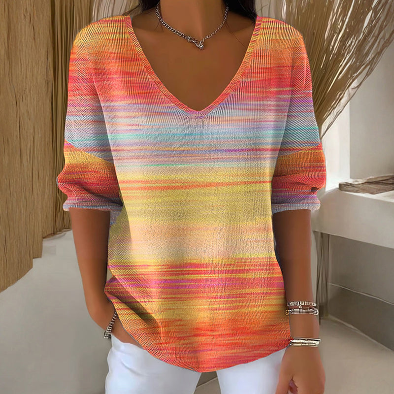 【Manches Longues】T-Shirt Décontracté Dégradé