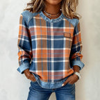Blouse Patchwork À Carreaux Vintage