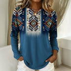 Blouse Vintage À Imprimé Ethnique