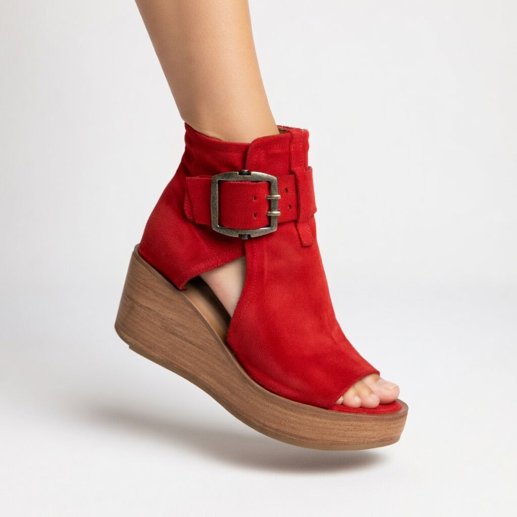 Orélisse™ | Bottines Ouvertes à Semelle Compensée au Design Moderne